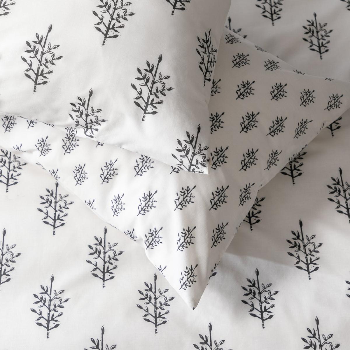 Habitat Woodblock Leaf White Bedding Set - King size – image 4