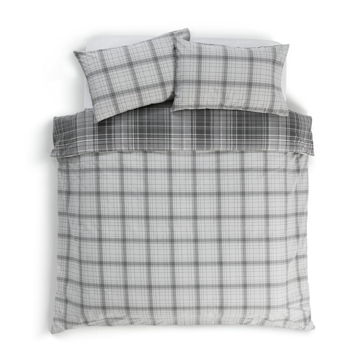 Habitat Grey Brushed Check Christmas Bedding Set - King – image 6