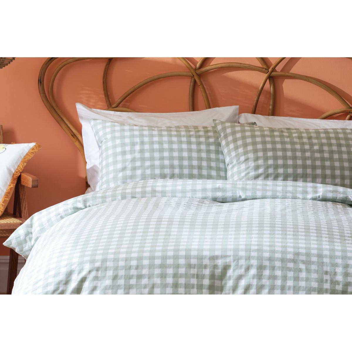 Habitat Fresh Vintage Gingham Sagegreen Bedding Set-Kingsize – image 5