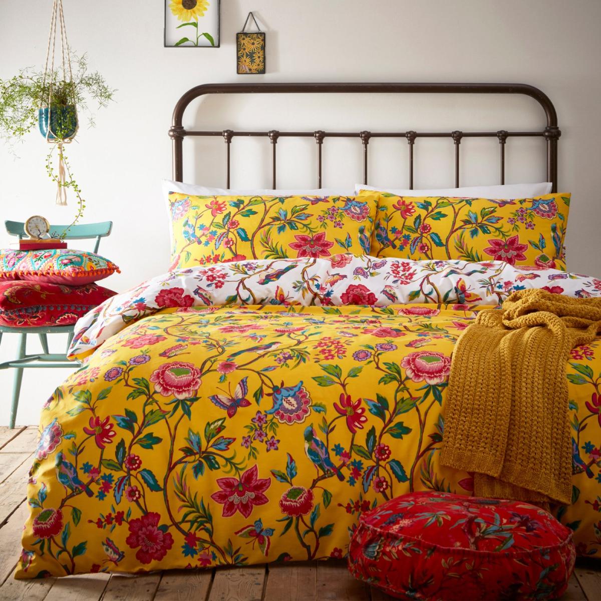 Furn Pomelo Tropical Floral Yellow Bedding Set - King size – image 3