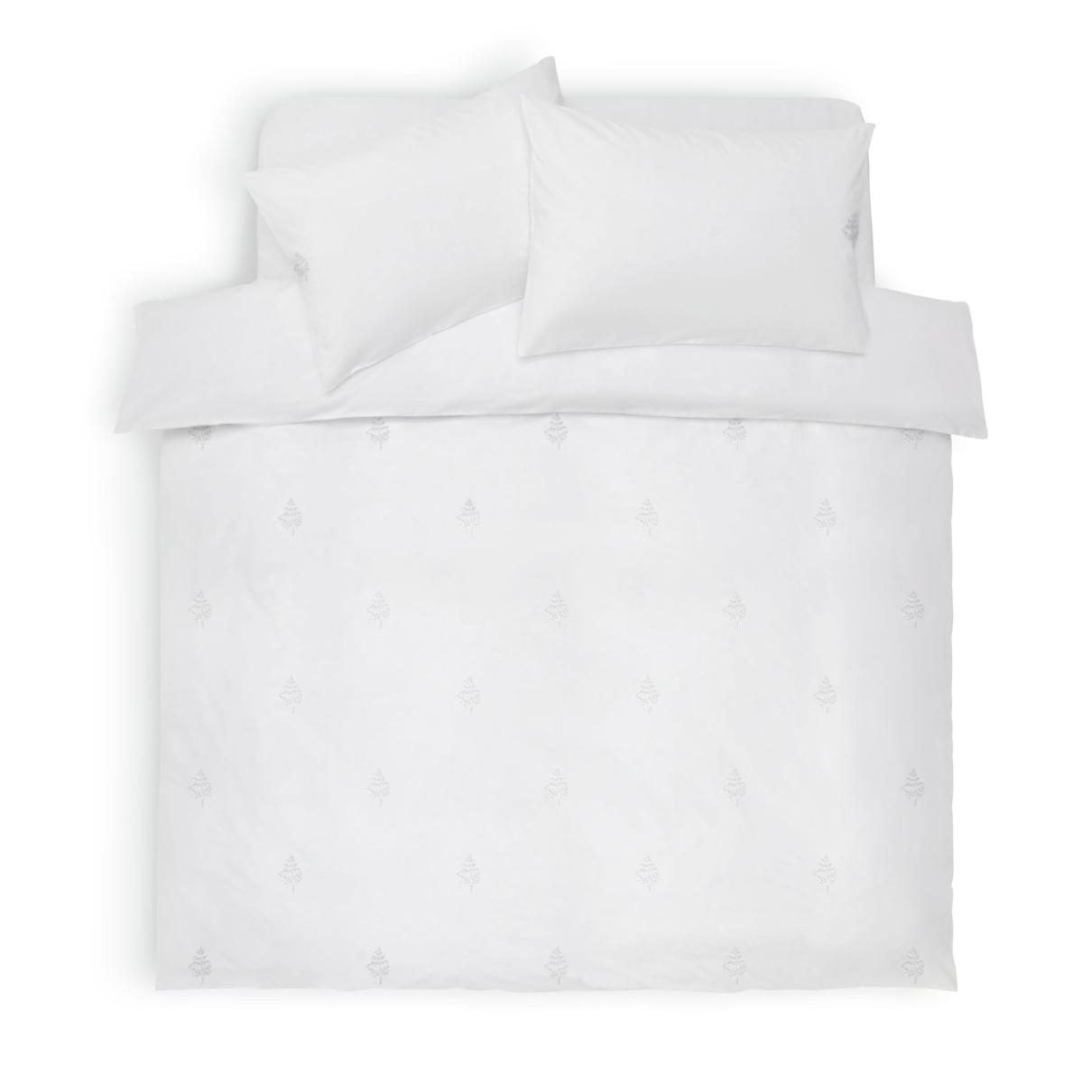Habitat Cotton Embroidered Leaf White Bedding Set- King size – image 3