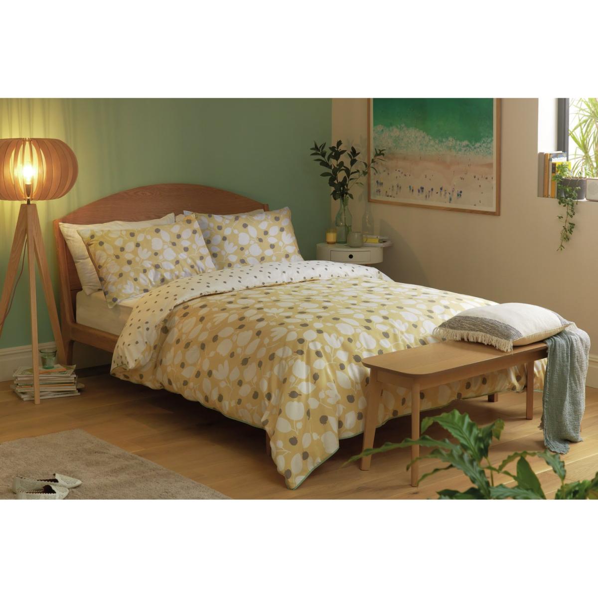 Habitat Scandi Floral Yellow & White Bedding Set - Kingsize – image 3