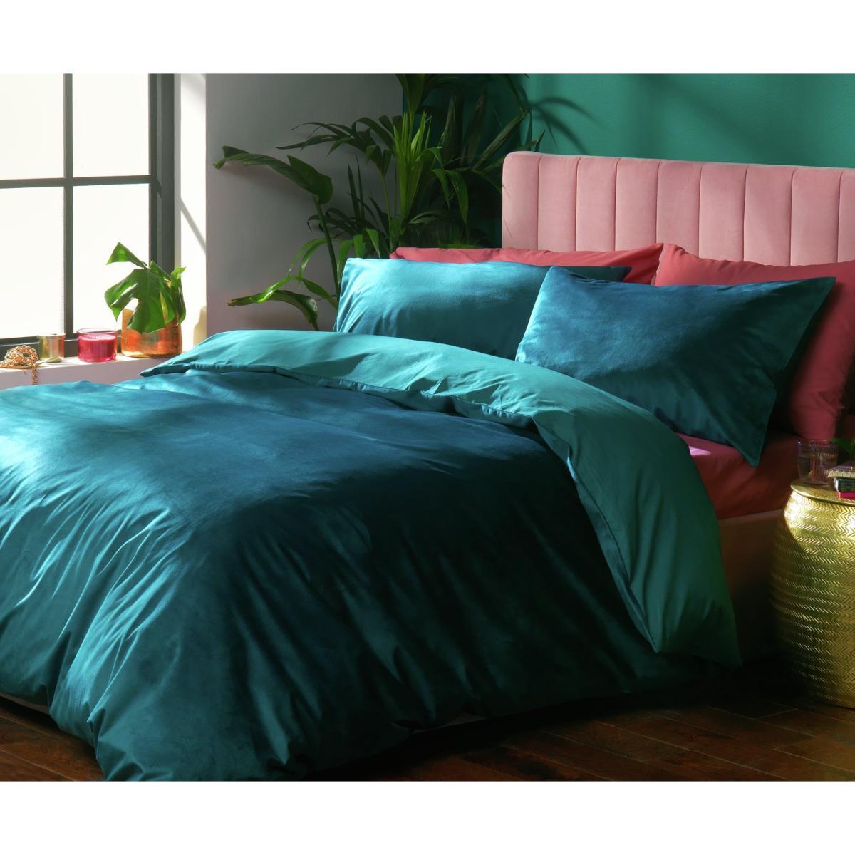 Habitat Japonica Velvet Green Bedding Set - Kingsize – image 2