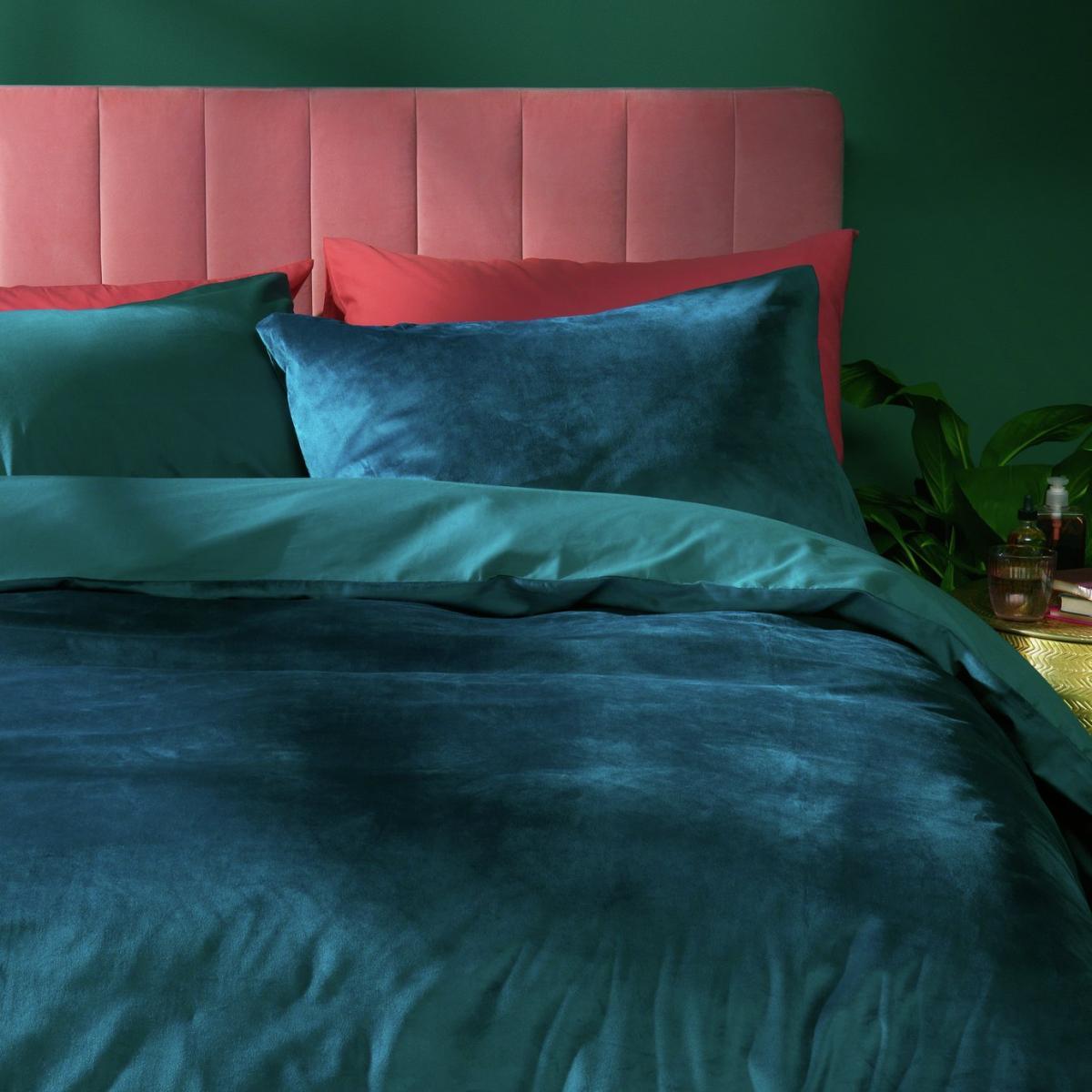 Habitat Japonica Velvet Green Bedding Set - Kingsize – image 4
