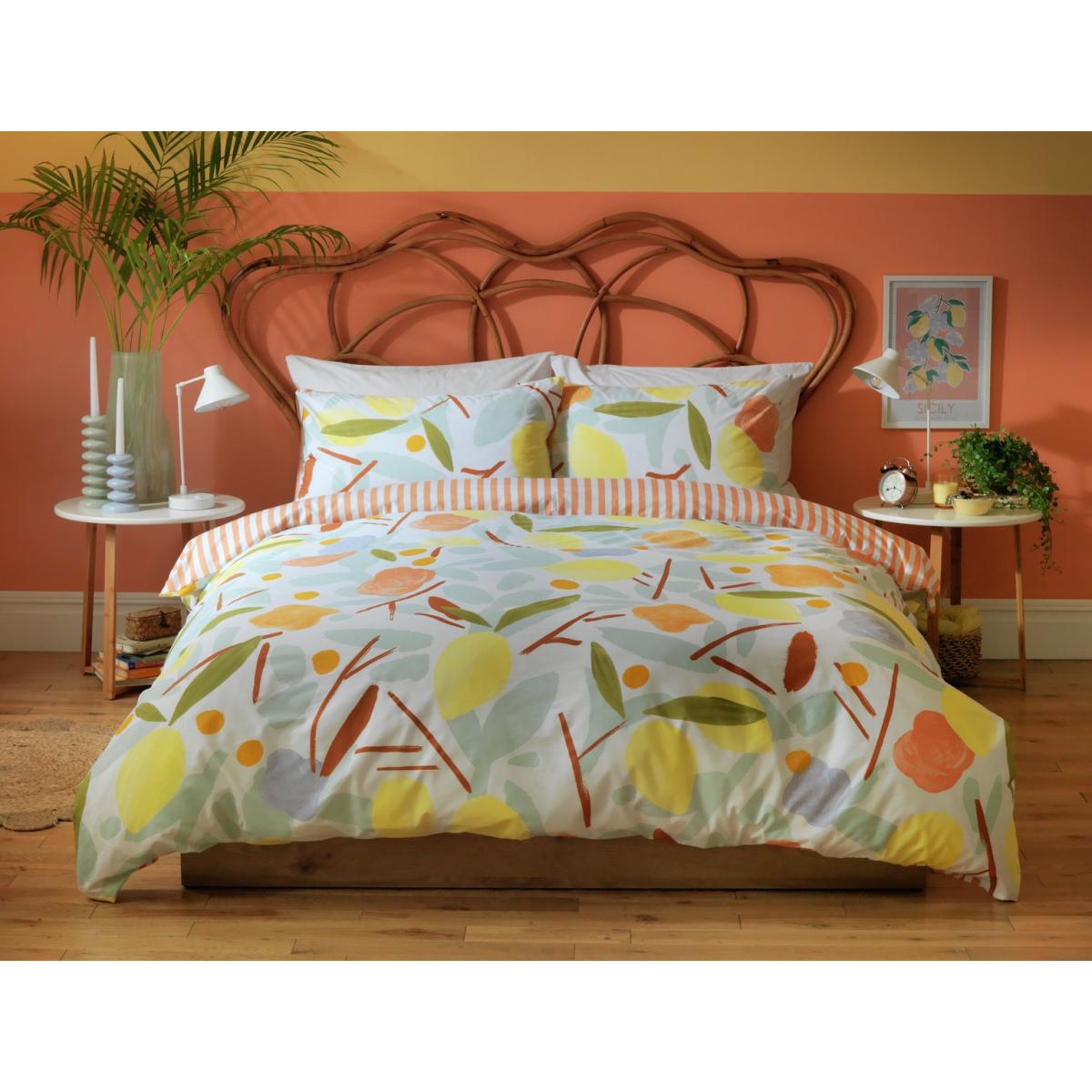 Habitat Panel Stripe Print Multicolour Bedding Set -Kingsize – image 3