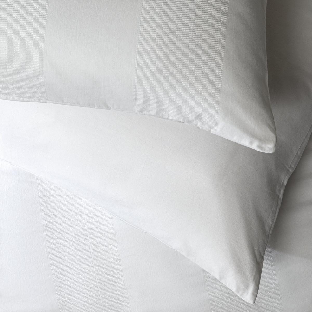 Habitat 300TC Mini Waffle Striped White Bedding Set-Kingsize – image 3