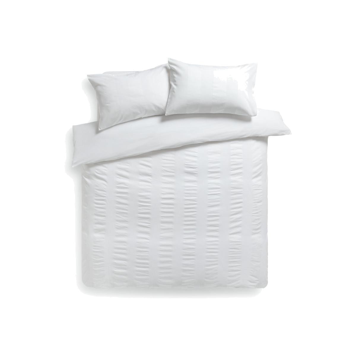 Habitat 300TC Mini Waffle Striped White Bedding Set-Kingsize – image 1