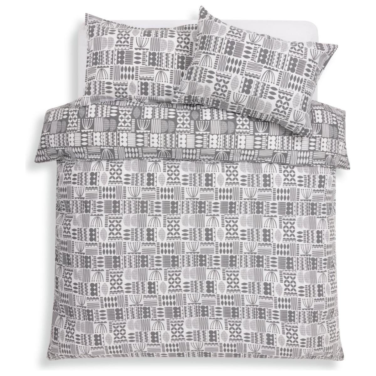 Habitat Block Pattern Tonal Grey Bedding Set - King size – image 3