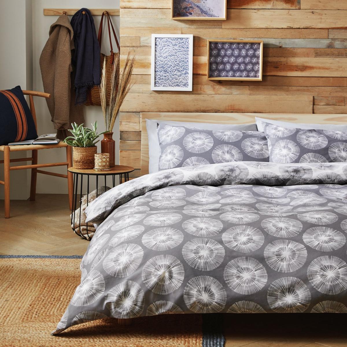 Habitat Woodcut White & Grey Bedding Set - King size – image 1