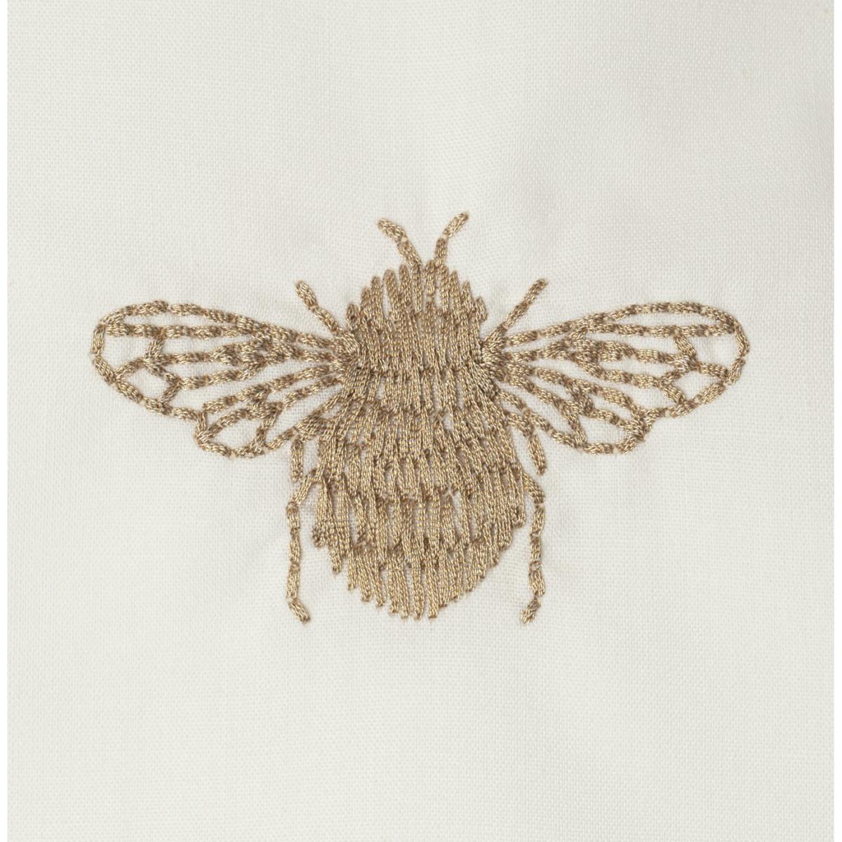 Habitat Herbalist Embroidered Bee White Bedding Set - Single – image 2