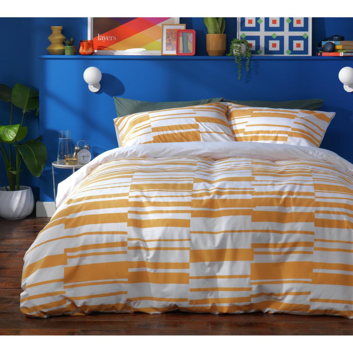 Habitat Studio Striped Mustard Bedding Set - King Size – image 2