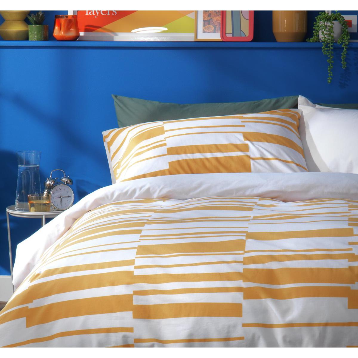 Habitat Studio Striped Mustard Bedding Set - King Size – image 4