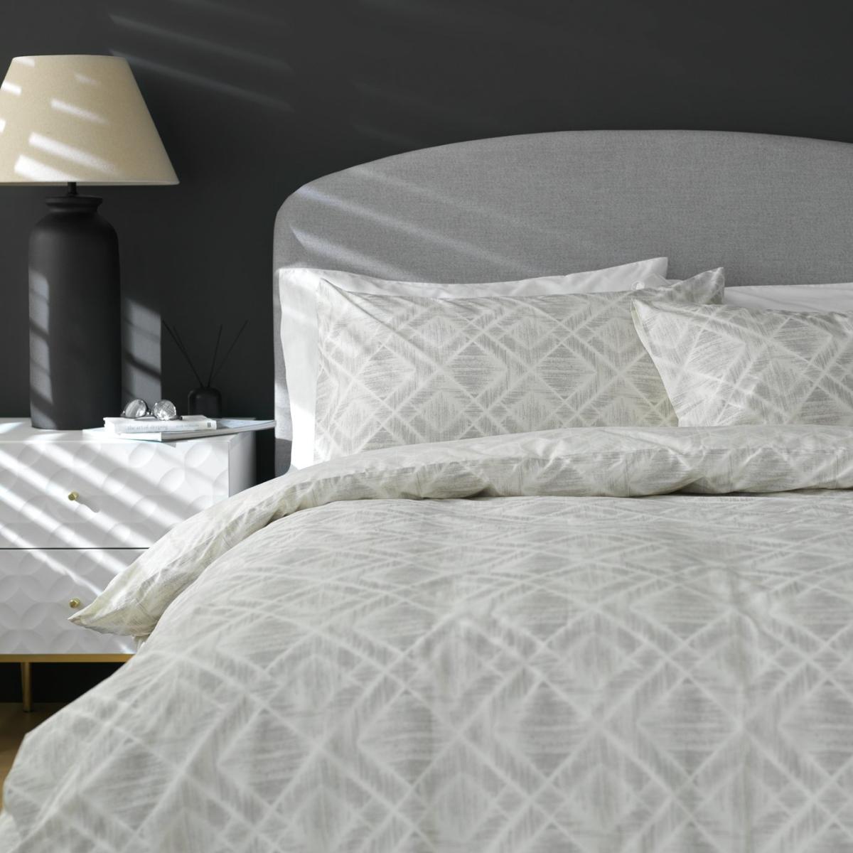 Habitat Cotton 200TC Geo Silver & Cream Bedding Set-Kingsize – image 1