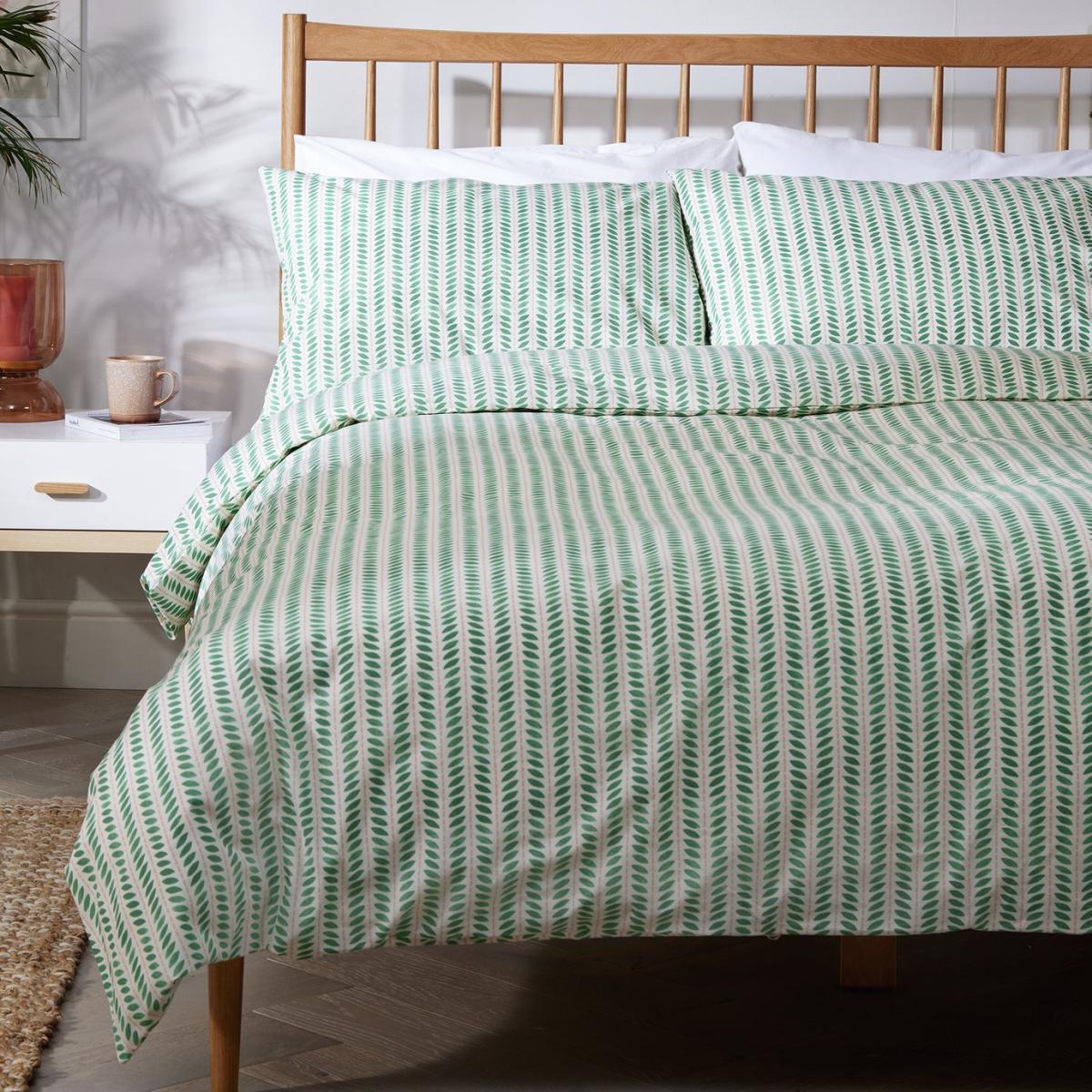Habitat Wallpaper Leaf Stripe Green Bedding Set - King size – image 1