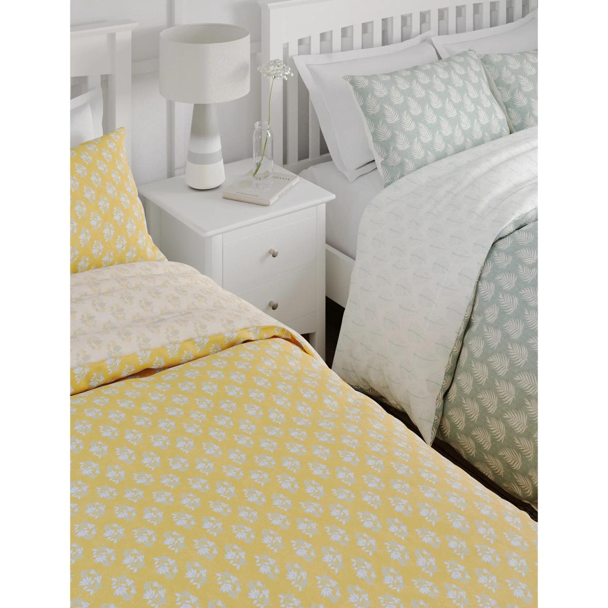 M&S 2pk Cotton Blend Foliage Bedding Sets - 5FT - Ochre, Ochre – image 2