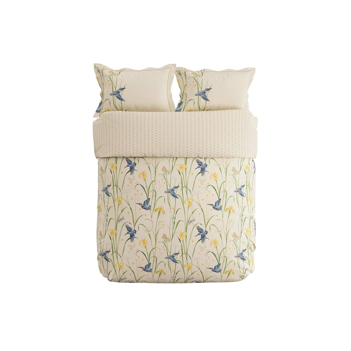Sanderson Pure Cotton Kingfisher & Iris Bedding Set - DBL - Beige, Beige – image 4