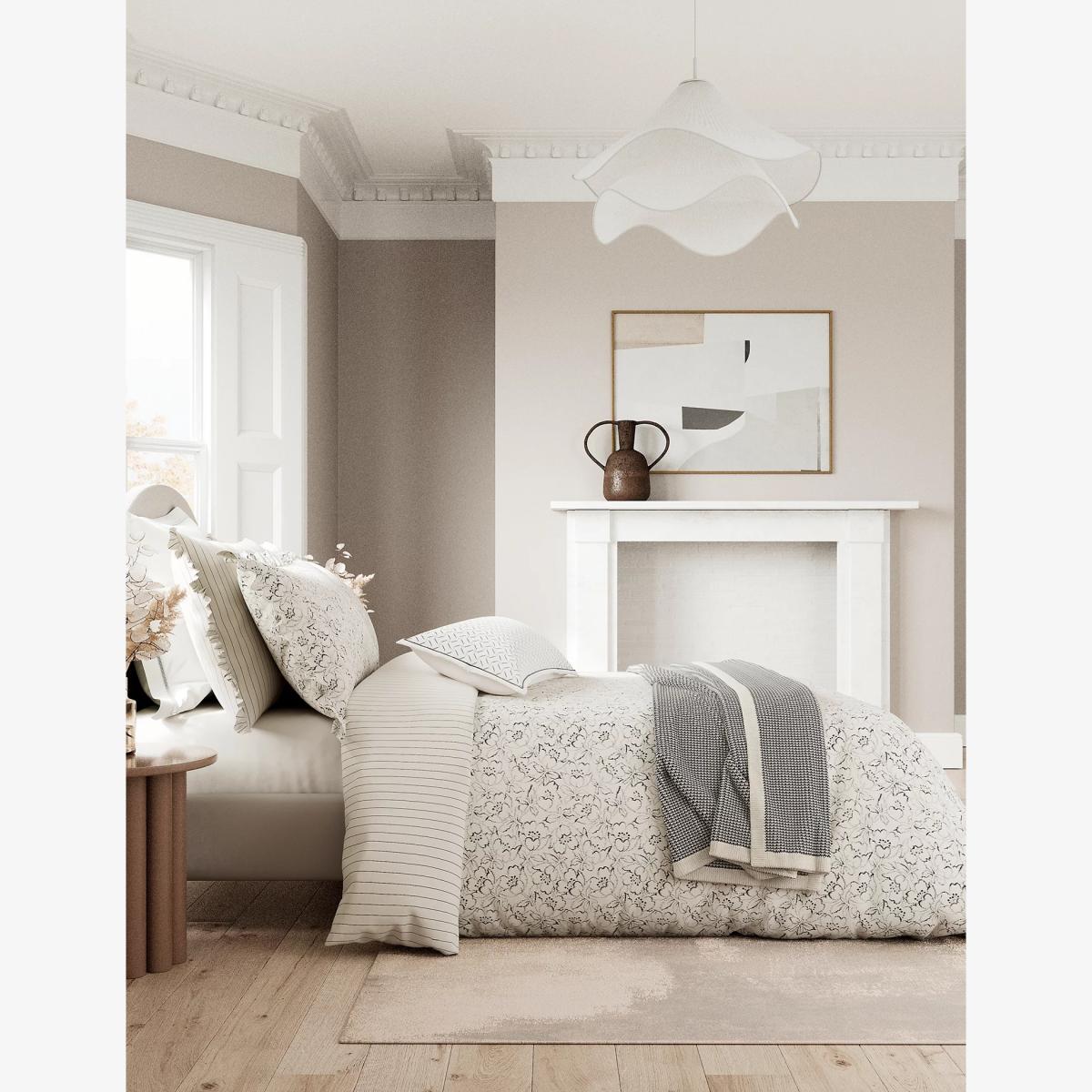 Bedeck Of Belfast Cotton Blend Ayda Bedding Set - 5FT - Cream, Cream – image 1