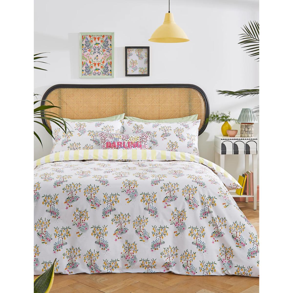 Cath Kidston Pure Cotton Lemon Trees Bedding Set - 5FT - White, White – image 3