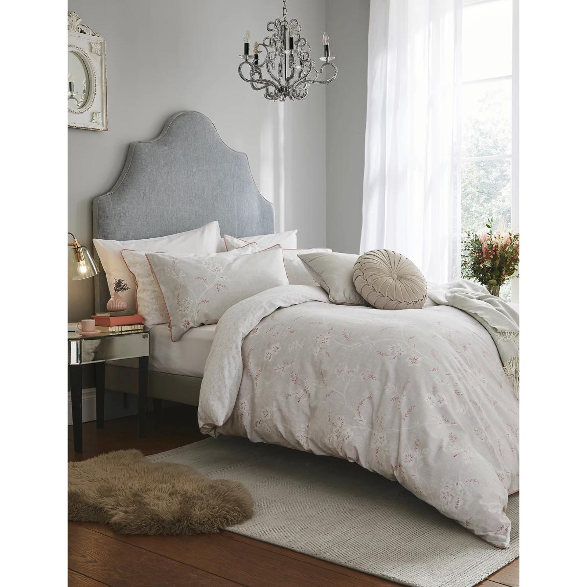 Laura Ashley Pure Brushed Cotton Eva Bedding Set - 5FT - Light Grey, Light Grey – image 2