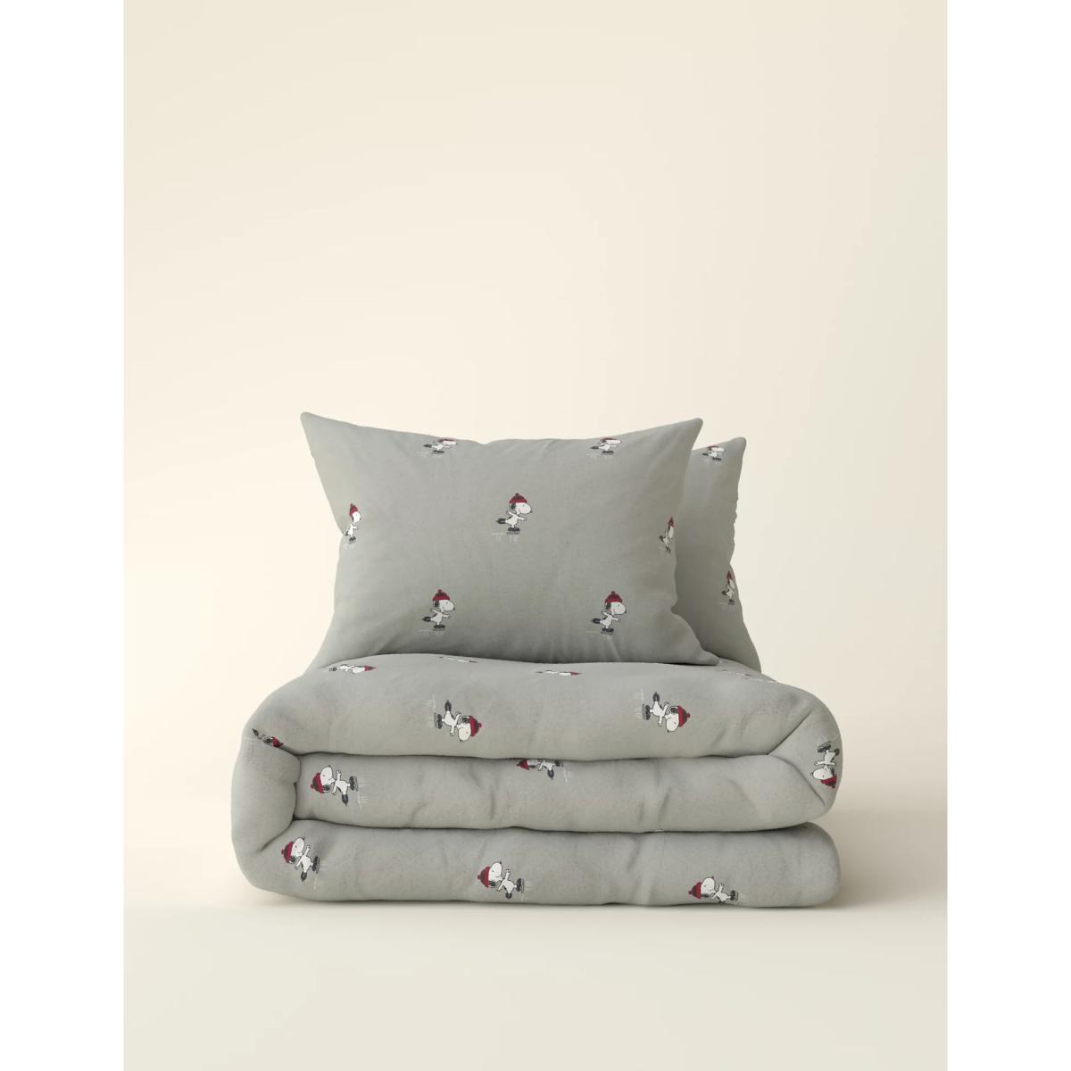 M&S Pure Brushed Cotton Snoopy™ Bedding Set - 5FT - Grey Mix, Grey Mix – image 2