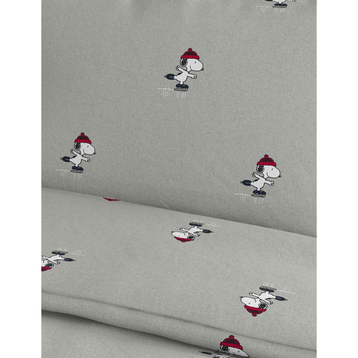 M&S Pure Brushed Cotton Snoopy™ Bedding Set - 5FT - Grey Mix, Grey Mix – image 4