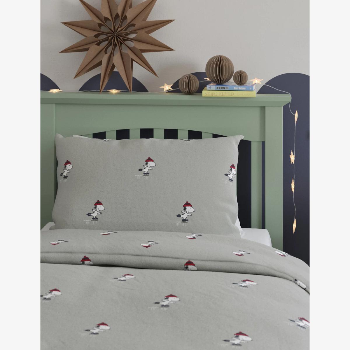 M&S Pure Brushed Cotton Snoopy™ Bedding Set - 5FT - Grey Mix, Grey Mix – image 1