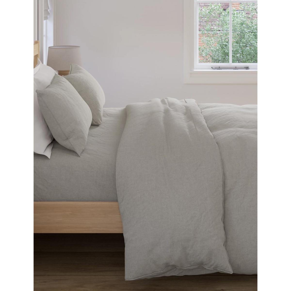 M&S Pure Linen Bedding Set - 5FT - Pink, Pink – image 3