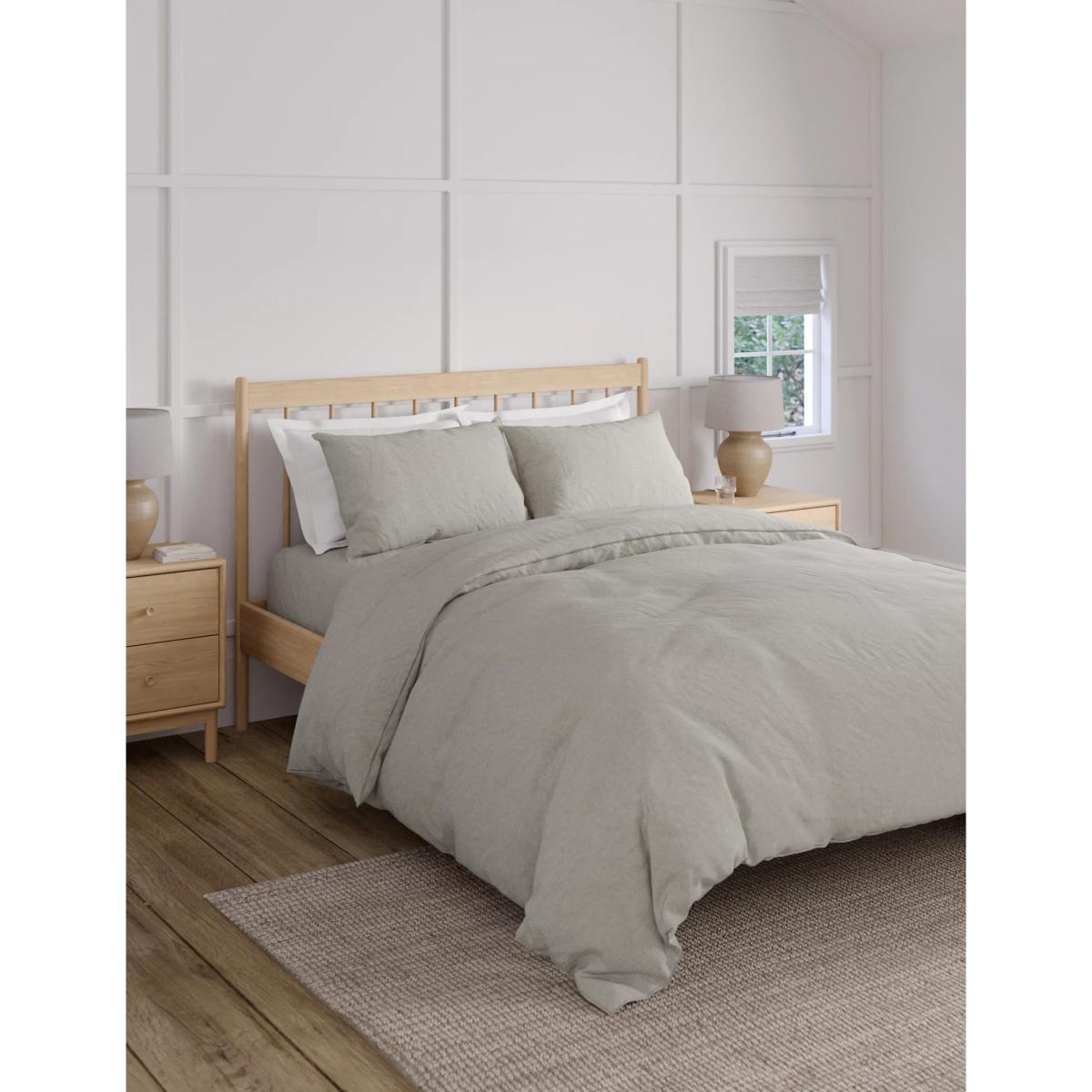 M&S Pure Linen Bedding Set - 5FT - Pink, Pink – image 4