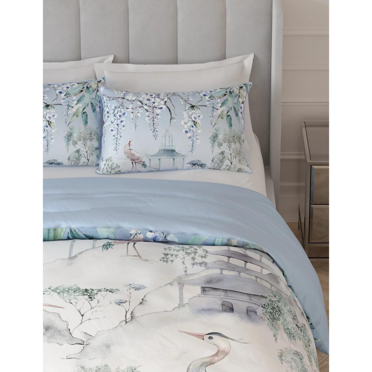 M&S Pure Cotton Crane Bedding Set - 5FT - Blue Mix, Blue Mix,Grey Mix – image 2
