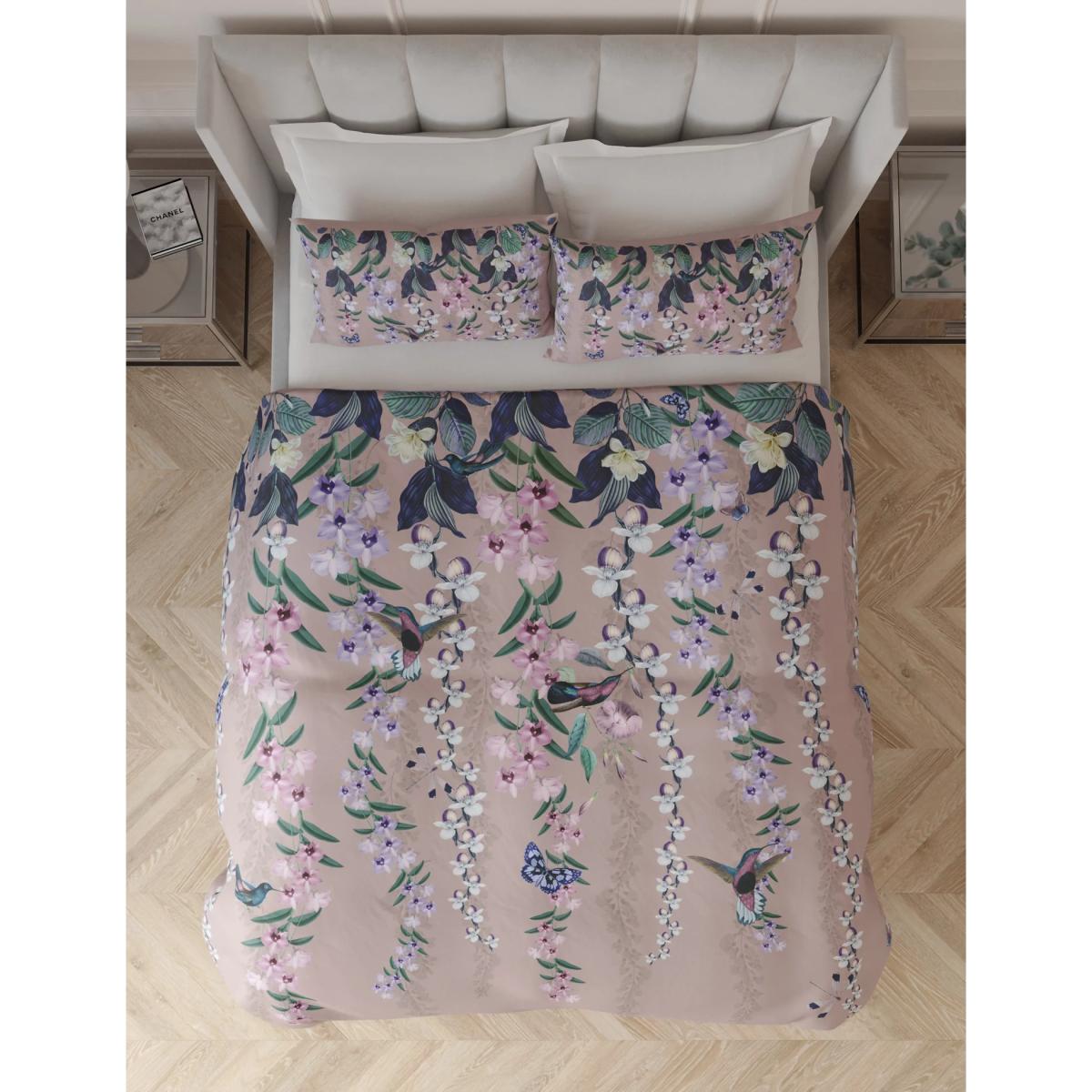M&S Pure Cotton Sateen Hummingbird Bedding Set - 5FT - Pink Mix, Pink Mix – image 3
