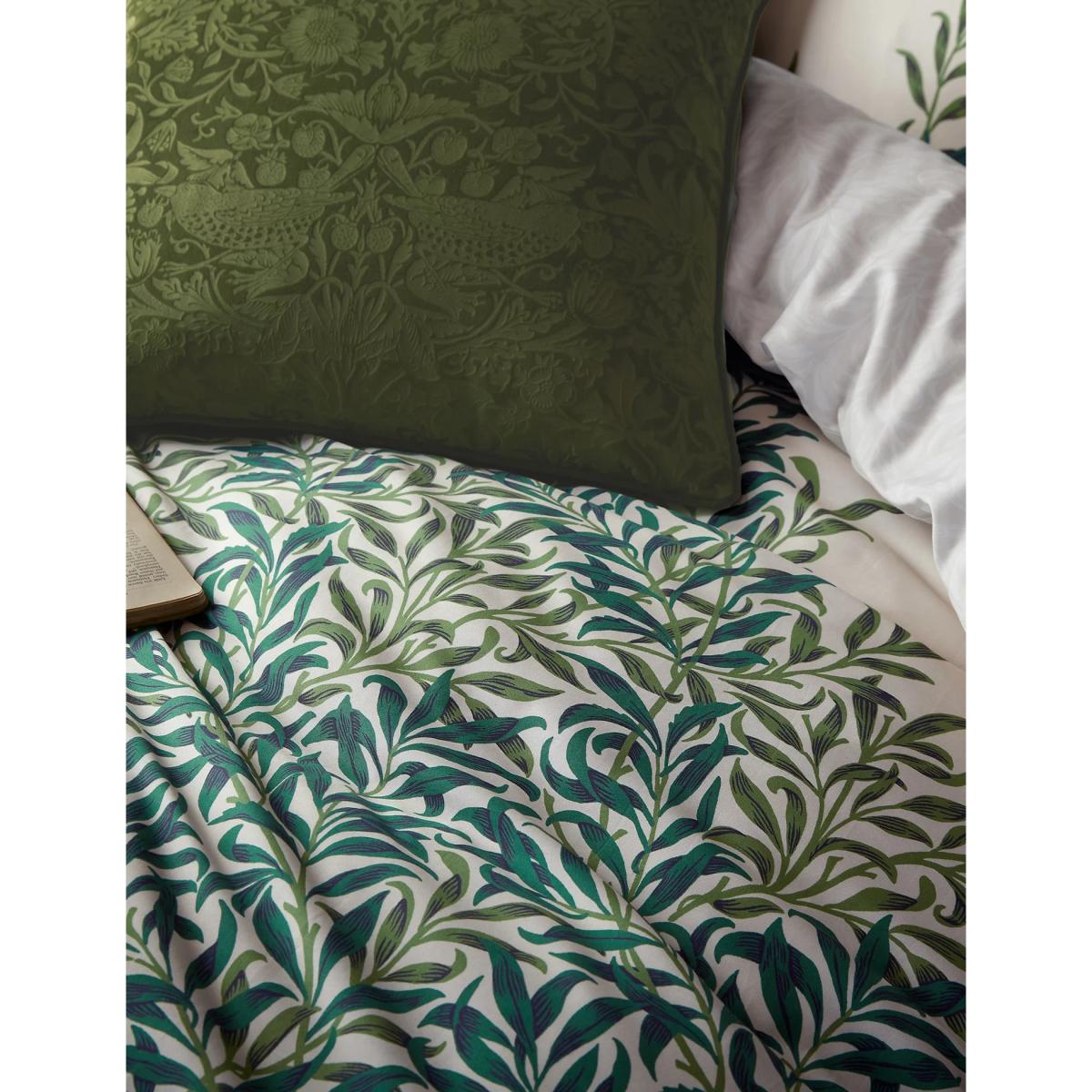 William Morris At Home Pure Cotton Sateen Creeping Willow Bedding Set - 5FT - Forest Green, Forest Green – image 7
