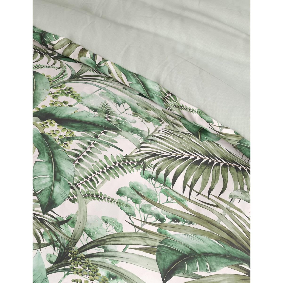 M&S Pure Cotton Watercolour Palm Bedding Set - 5FT - Green Mix, Green Mix – image 4