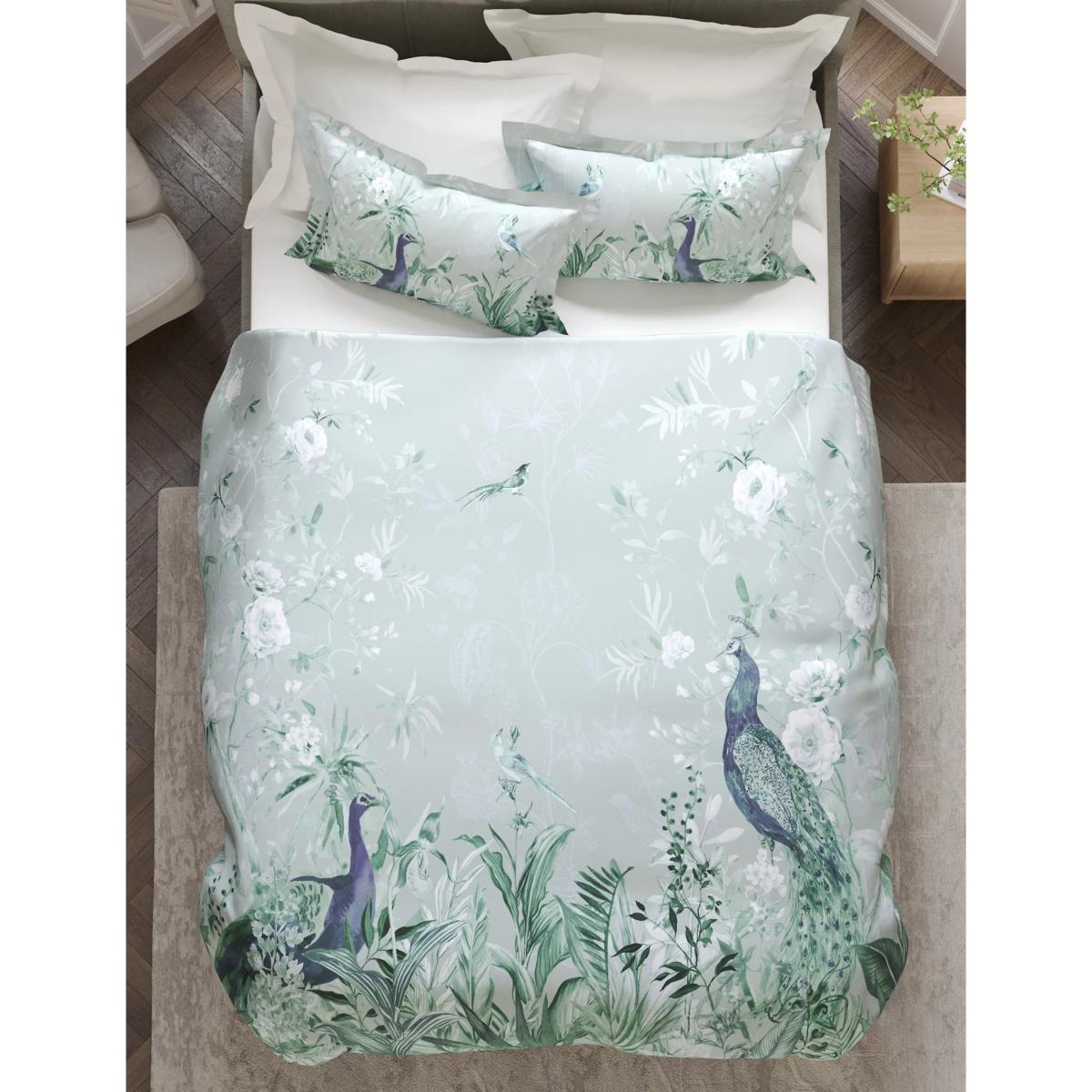 M&S Raine Peacock Sateen Embroidered Bedding Set - 5FT - Duck Egg, Duck Egg – image 4
