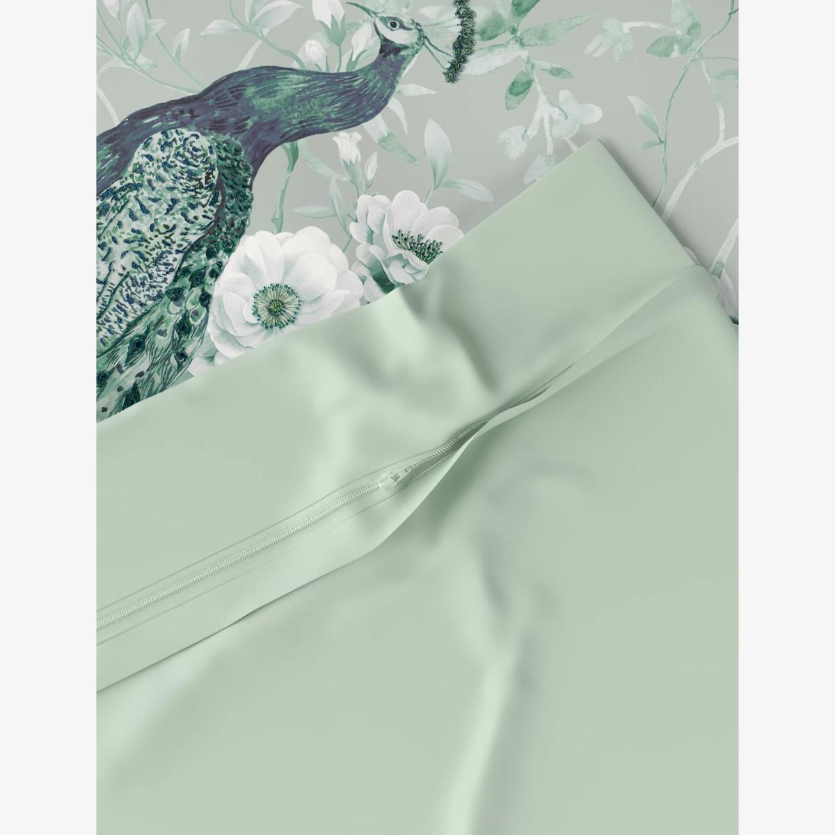 M&S Raine Peacock Sateen Embroidered Bedding Set - 5FT - Duck Egg, Duck Egg – image 1