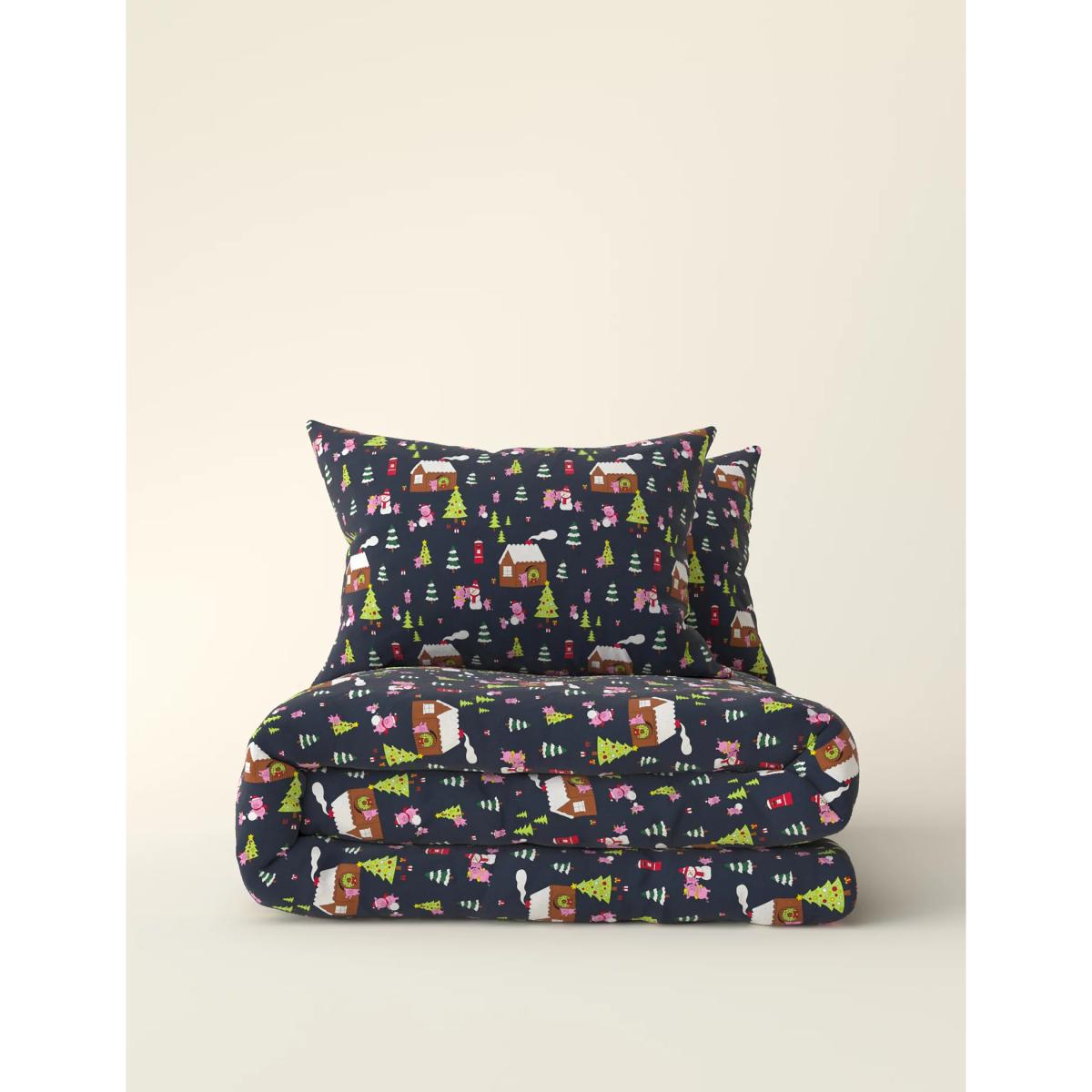 M&S Percy Pig™ Brushed Cotton Bedding Set - 5FT - Navy Mix, Navy Mix – image 2