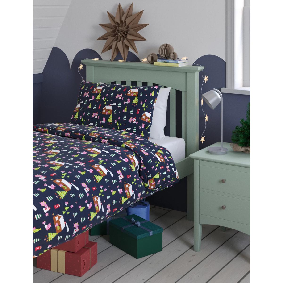 M&S Percy Pig™ Brushed Cotton Bedding Set - 5FT - Navy Mix, Navy Mix – image 3