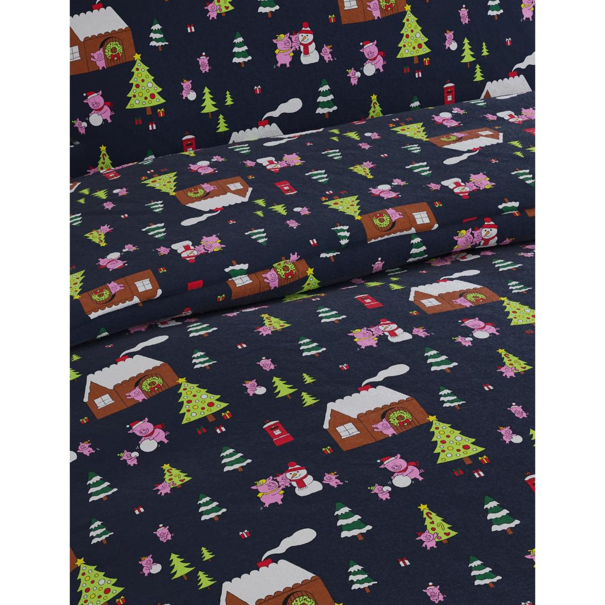 M&S Percy Pig™ Brushed Cotton Bedding Set - 5FT - Navy Mix, Navy Mix – image 4