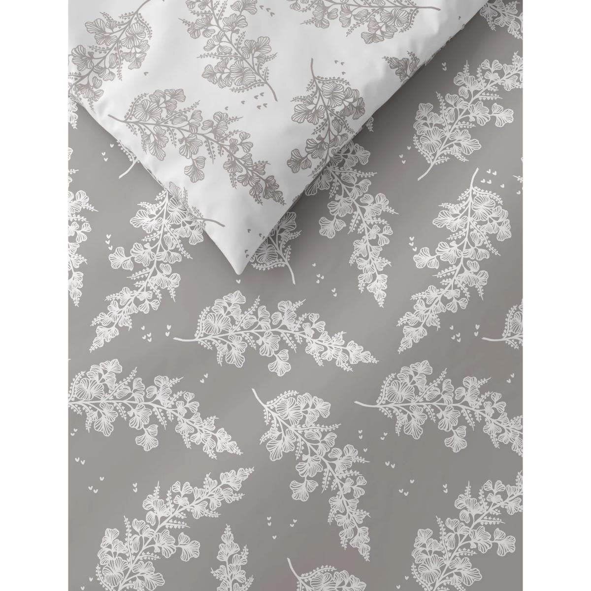 M&S Cotton Blend Fern Bedding Set - 5FT - Grey Mix, Grey Mix – image 2