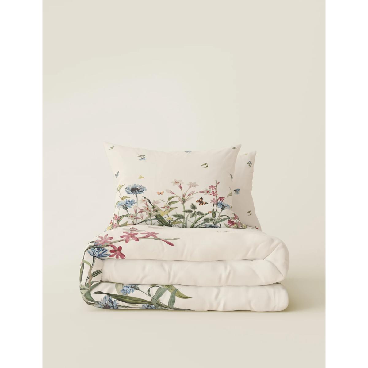 M&S Pure Cotton Floral Bedding Set - 5FT - Blue Mix, Blue Mix – image 2