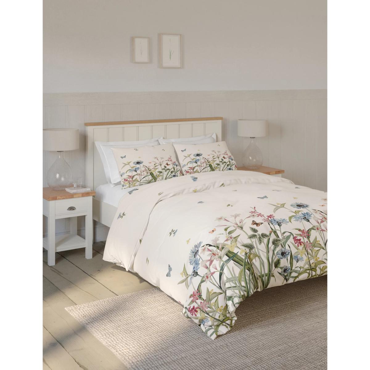M&S Pure Cotton Floral Bedding Set - 5FT - Blue Mix, Blue Mix – image 3