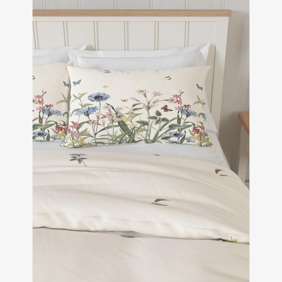 M&S Pure Cotton Floral Bedding Set - 5FT - Blue Mix, Blue Mix – image 1