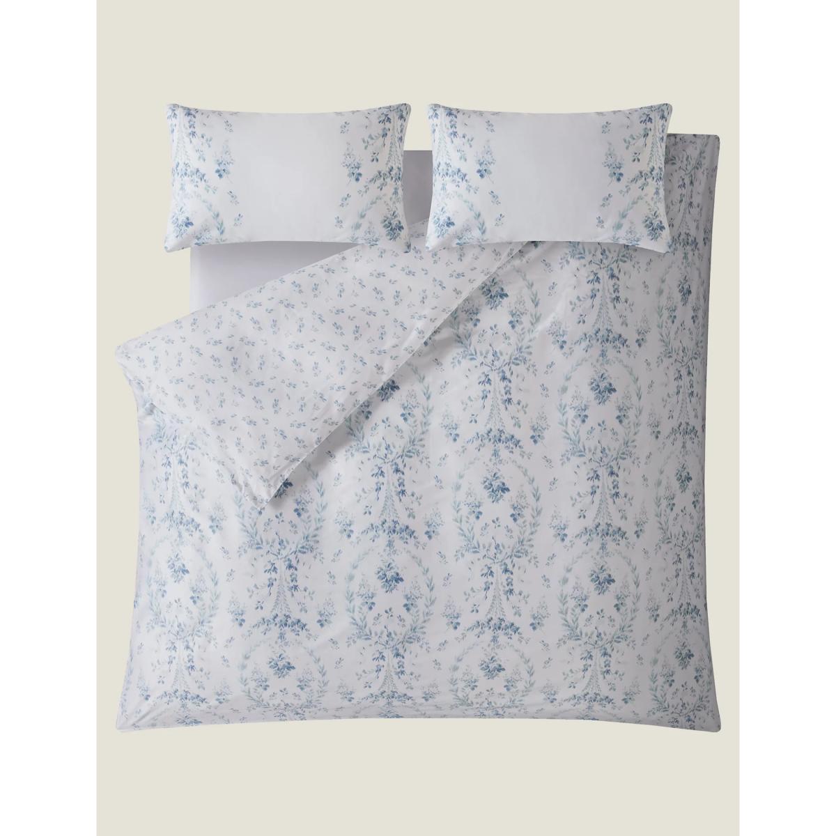 Laura Ashley Pure Cotton Sateen Marabeau Bedding Set - 5FT - Blue, Blue – image 2