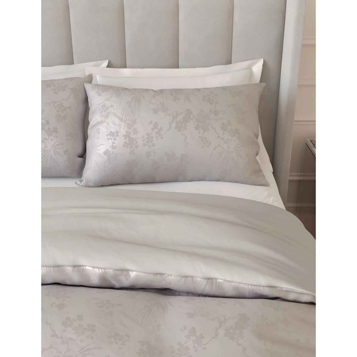 M&S Pure Cotton Jacquard Blossom Bedding Set - 5FT - Grey Mix, Grey Mix – image 4