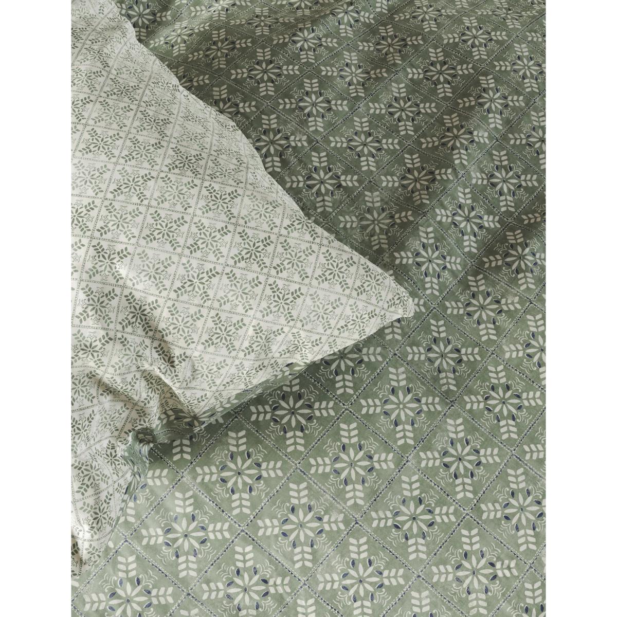 M&S X Fired Earth Acapulco Merida Pure Cotton Bedding Set - 5FT - Weald Green, Weald Green – image 2