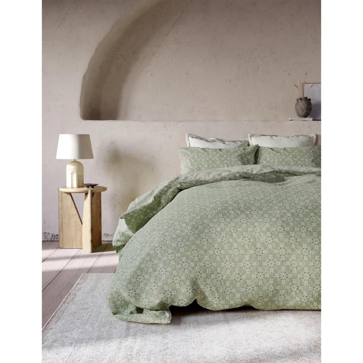 M&S X Fired Earth Acapulco Merida Pure Cotton Bedding Set - 5FT - Weald Green, Weald Green – image 4
