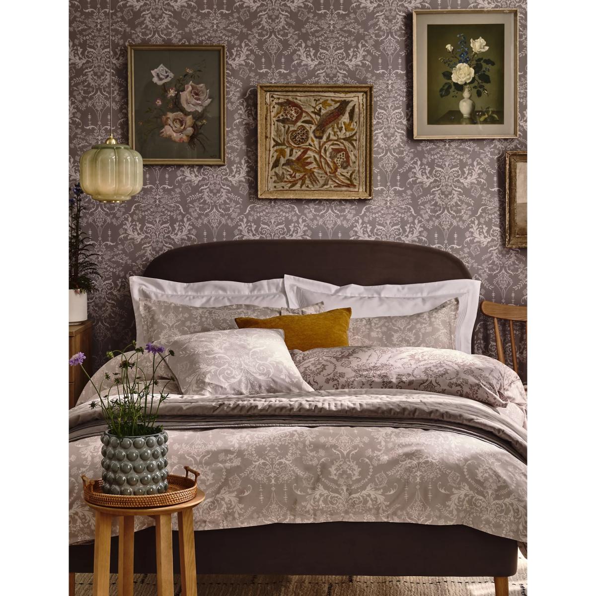 M&S Aida-Alouette Damask Sateen Bedding Set - 5FT - Blue Mix, Blue Mix,Grey Mix – image 4