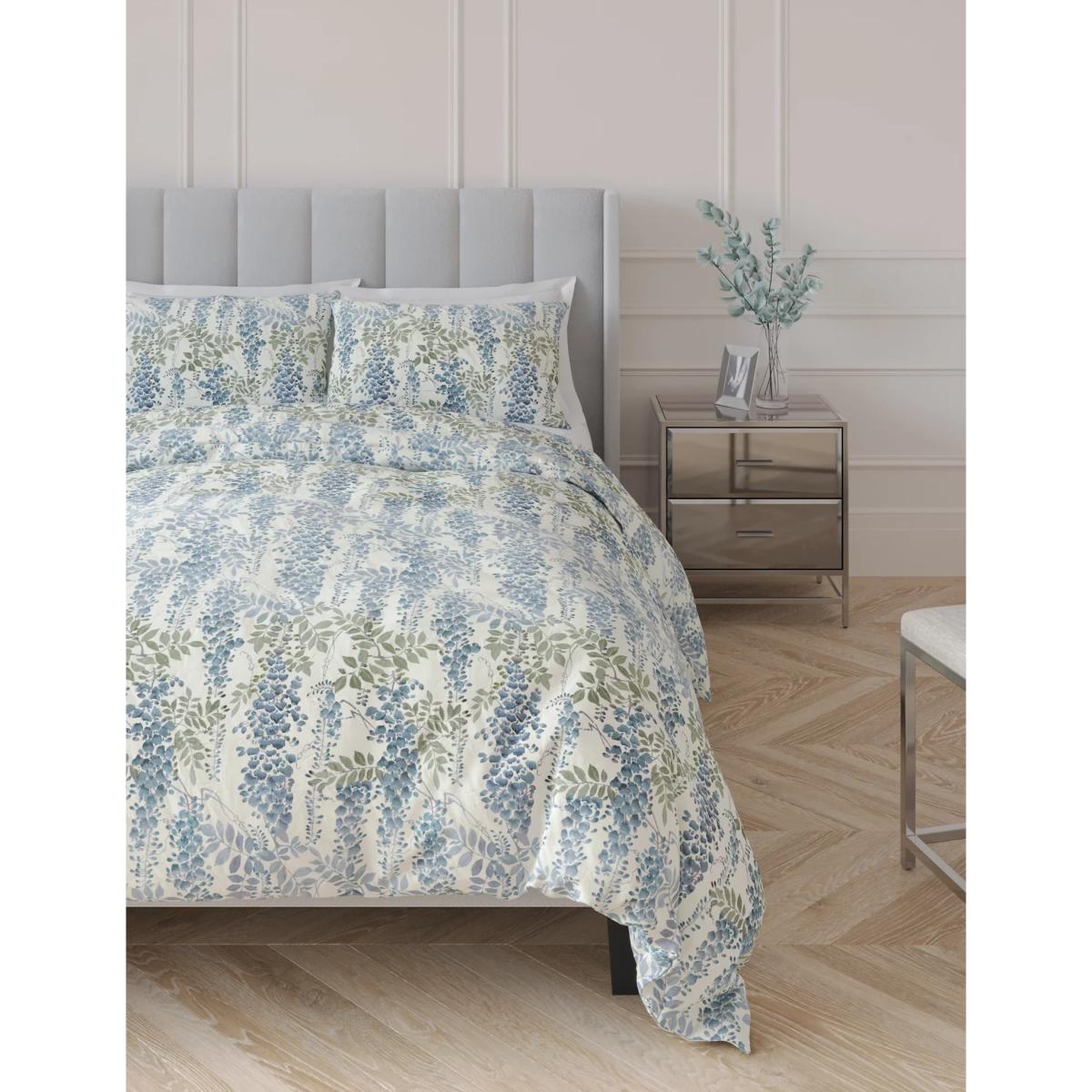 M&S Pure Cotton Wysteria Bedding Set - 5FT - Blue Mix, Blue Mix – image 2