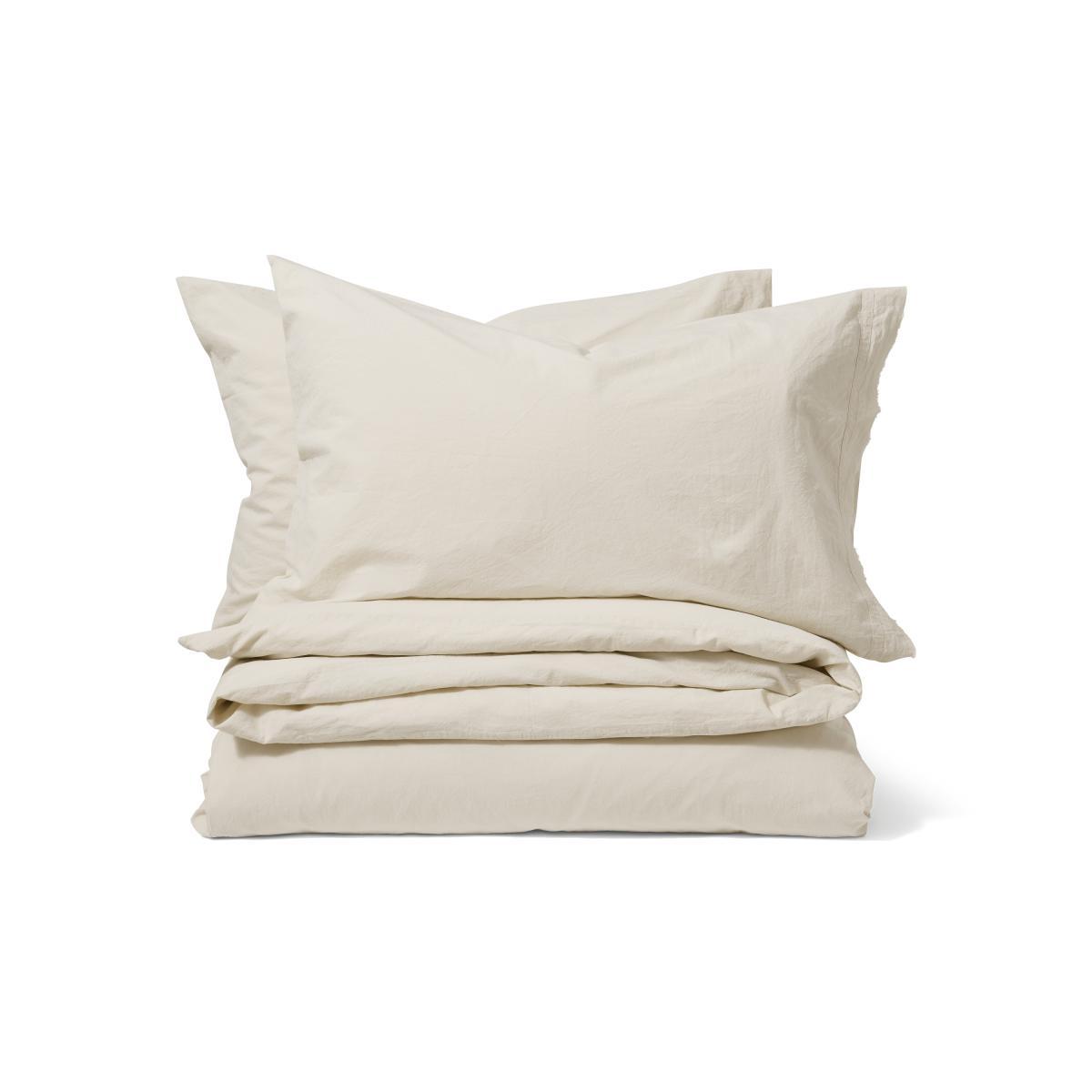 Zana 100% Organic Cotton Stonewashed Duvet Cover + 2 Pillowcases, King, Natural – image 2