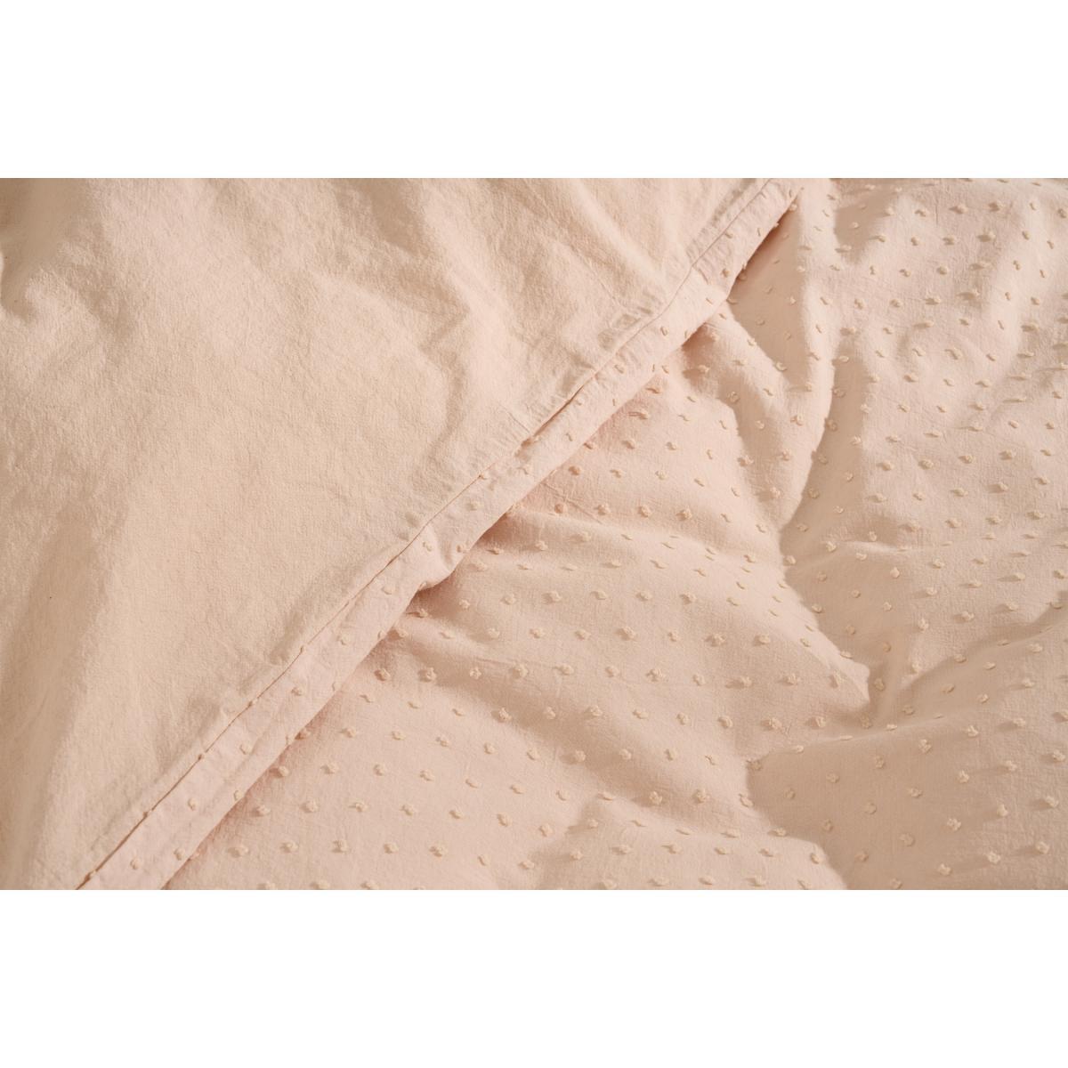 Veli 100% Cotton Plumetis Weave Duvet Cover + 2 Pillowcases, King, Plaster Pink – image 6