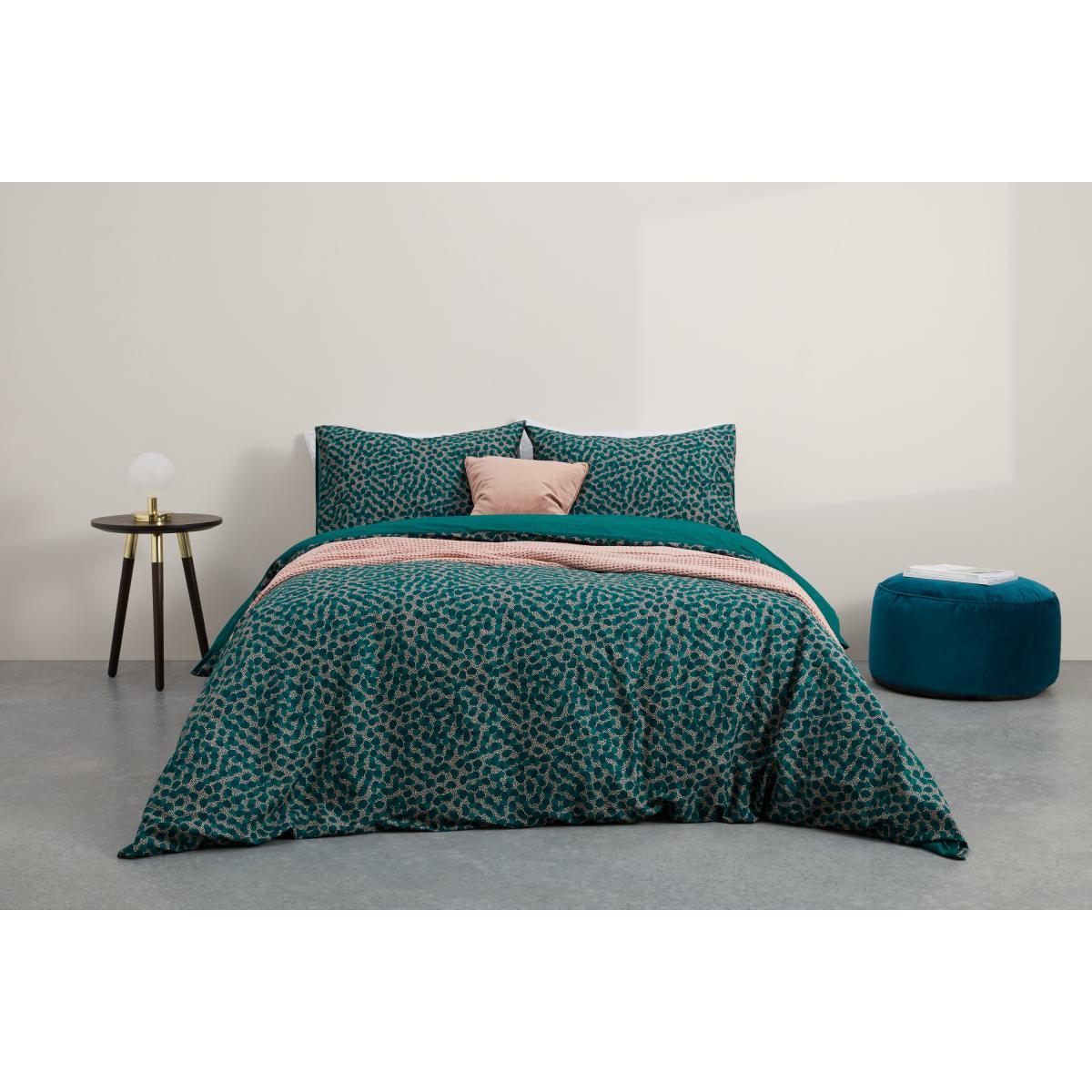 Annie Cotton Duvet Cover + 2 Pillowcases, King, Peacock Green – image 3